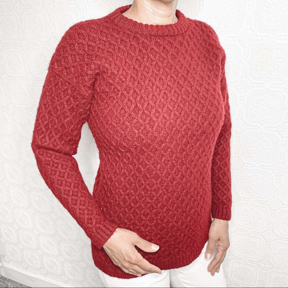 J Crew Wool Crew Neck Vintage Burgundy L